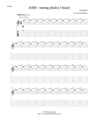 Book cover for A440 - tuning pitch (1-hour) - guitar TAB