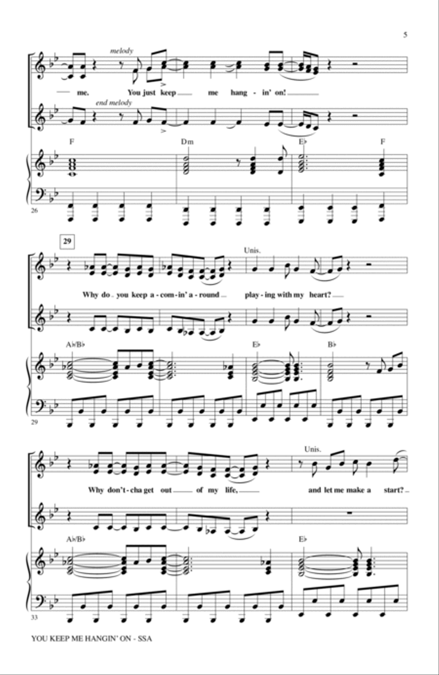You Keep Me Hangin' On SSA scores gallery preview page 4