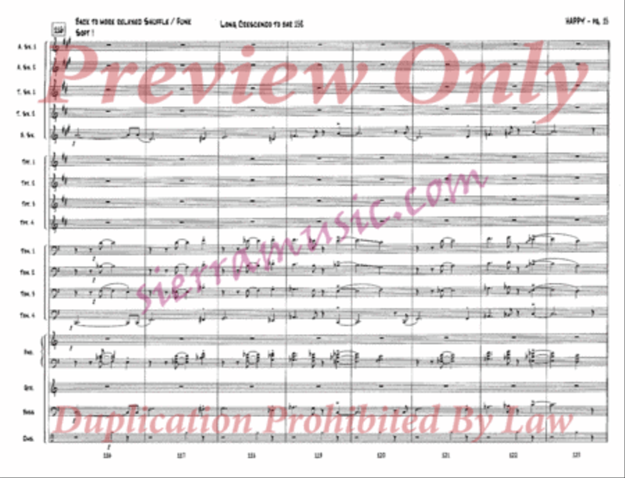 Happy (from One Foot in the Swamp) Jazz Ensemble scores gallery preview page 16