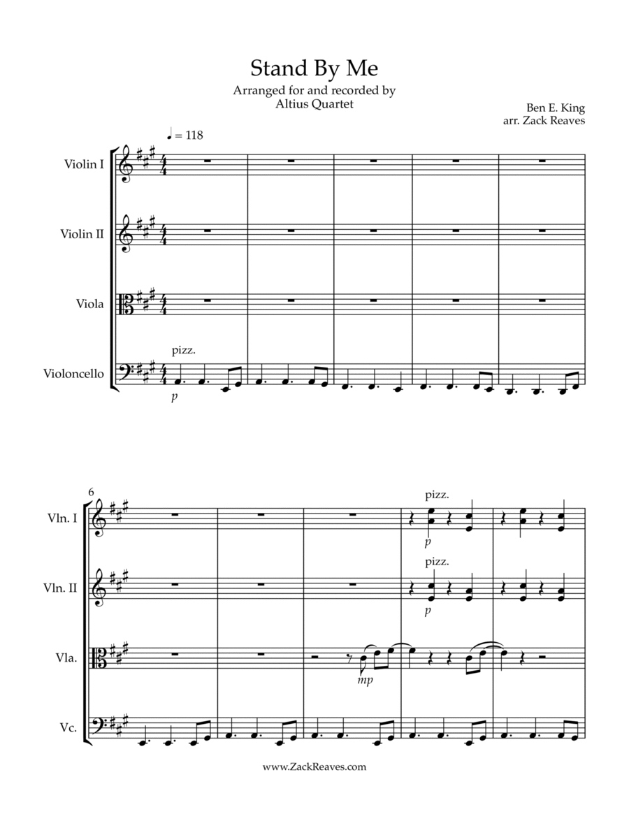 Stand By Me String Quartet scores gallery preview page 1