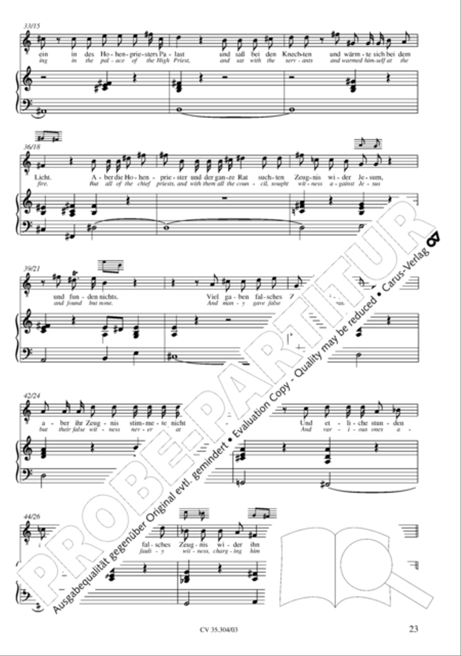 St. Mark Passion (Markus-Passion) 4-Part scores gallery preview page 24