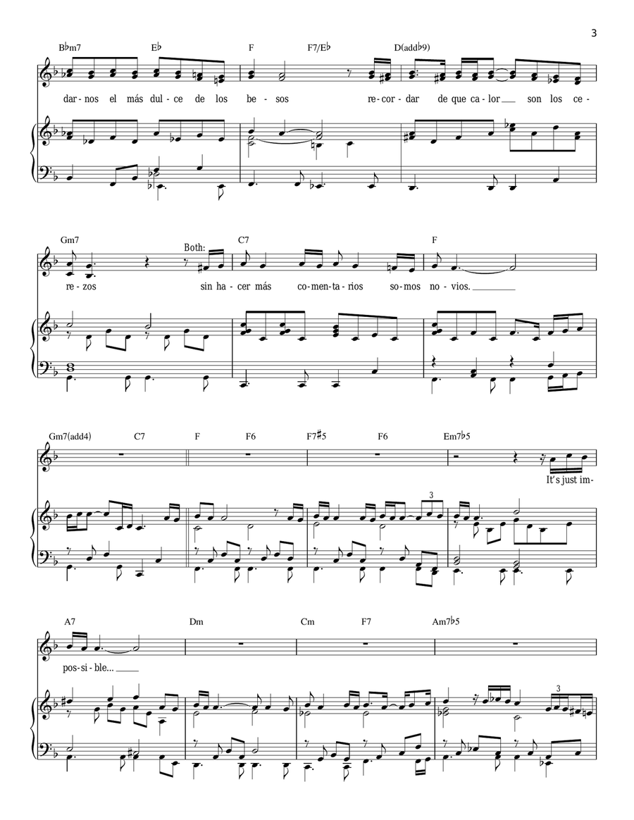 Somos Novios (duet with Christina Aguilera) Piano, Vocal scores gallery preview page 3