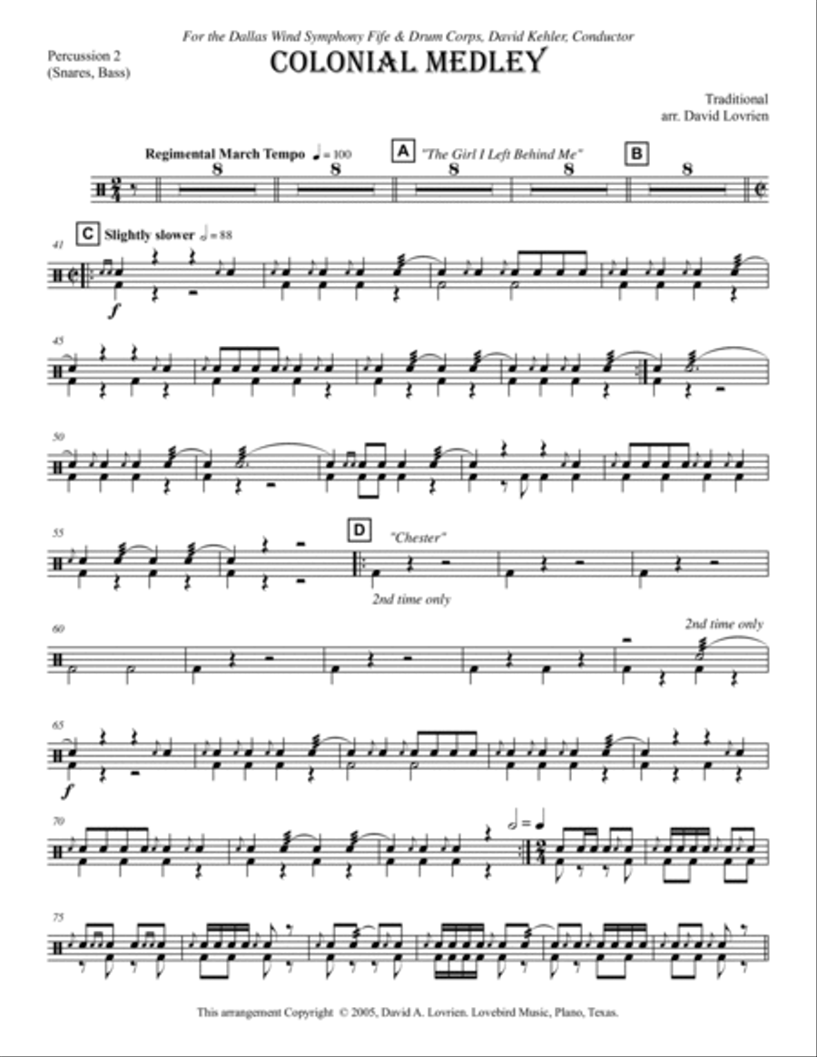 Colonial Fife & Drum Medley Piccolo scores gallery preview page 26