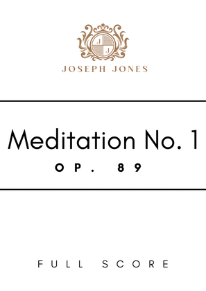 Meditation No. 1, Op. 89 - Score Only