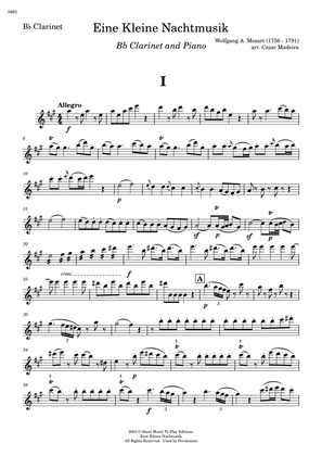 Eine Kleine Nachtmusik (1 mov.) - Bb Clarinet and Piano (Individual Parts)
