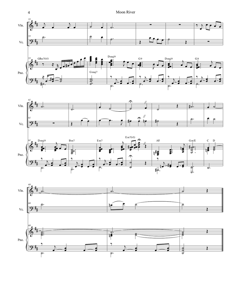 Moon River Moon River Piano Trio scores gallery preview page 4