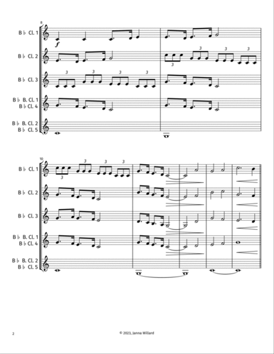 A Watery Life Clarinet Choir scores gallery preview page 5