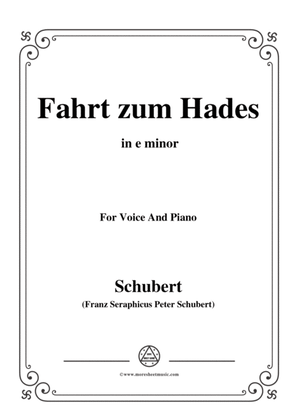 Schubert-Fahrt zum Hades,in e minor,D.526,for Voice and Piano