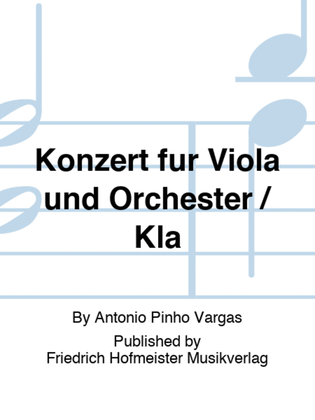 Book cover for Konzert fur Viola und Orchester / Kla