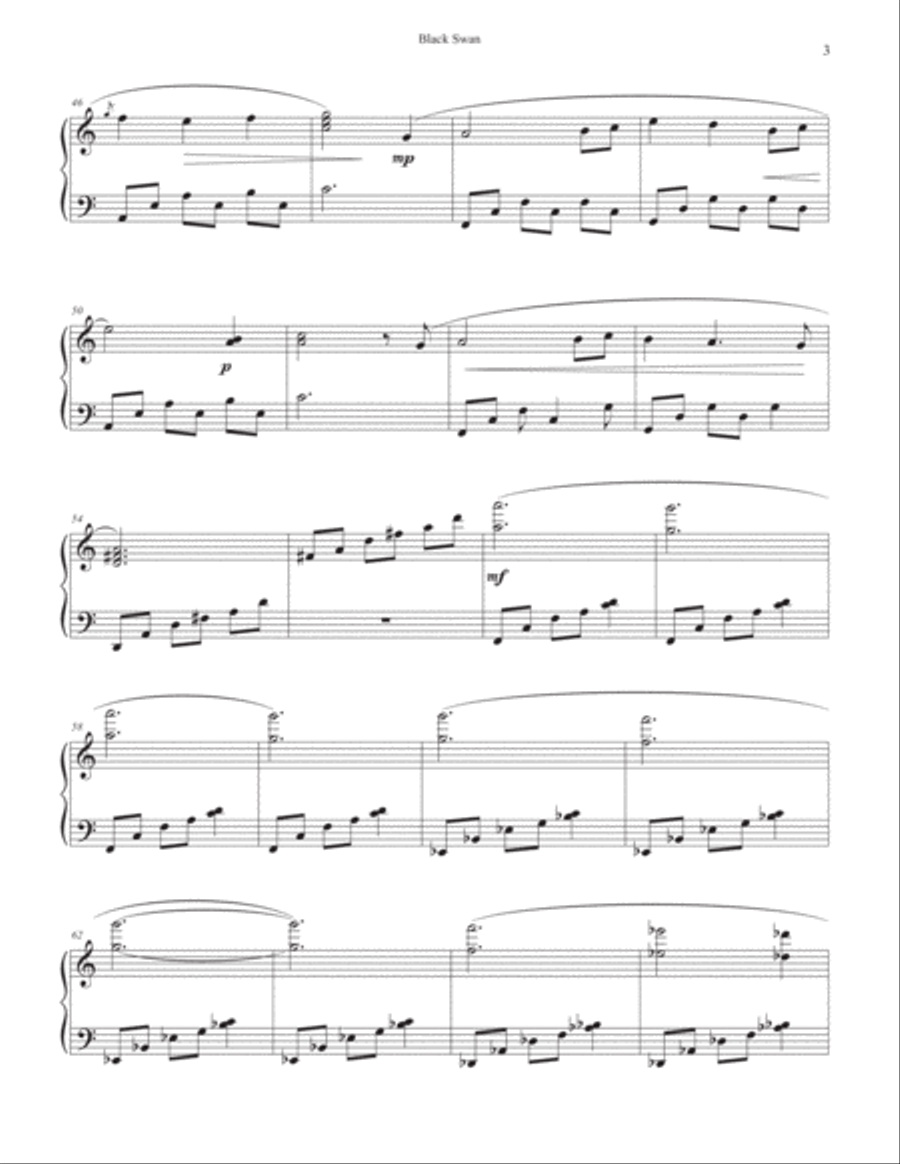 Black Swan Piano Solo scores gallery preview page 4