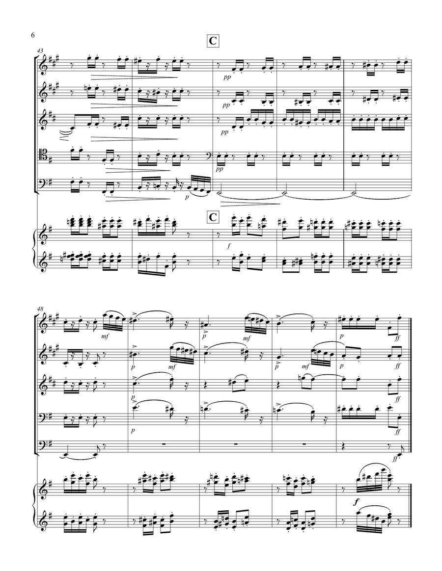 Dance of the Sugar Plum Fairy from the Nutcracker for Brass Quintet and Organ Brass Ensemble scores gallery preview page 6