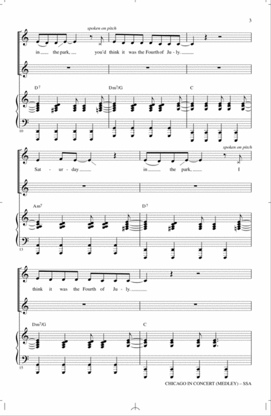 Chicago In Concert (Medley) SSA scores gallery preview page 2