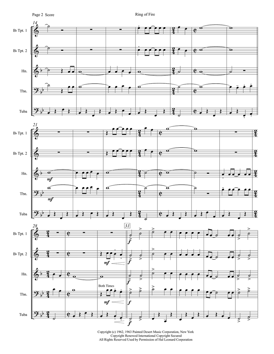 Ring Of Fire Brass Ensemble scores gallery preview page 3