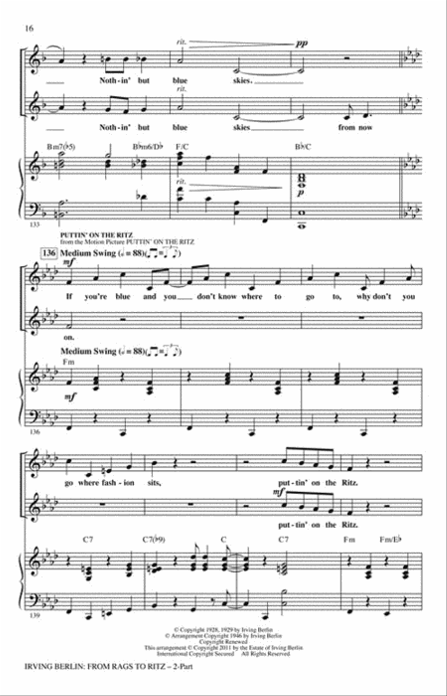Irving Berlin: From Rags to Ritz 2-Part scores gallery preview page 5