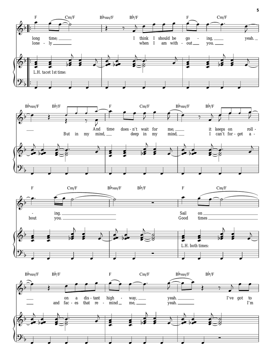 Foreplay/Long Time (Long Time) Piano, Vocal scores gallery preview page 5