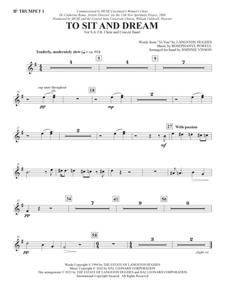 Book cover for To Sit And Dream (Band Accompaniment) - Bb Trumpet 1