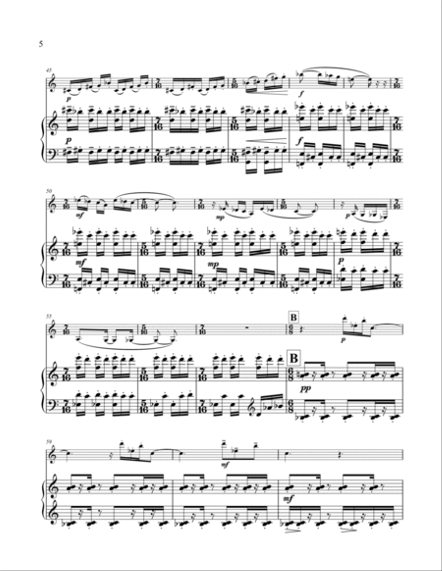 Dubious Diversions for B flat clarinet and piano B-Flat Clarinet scores gallery preview page 5