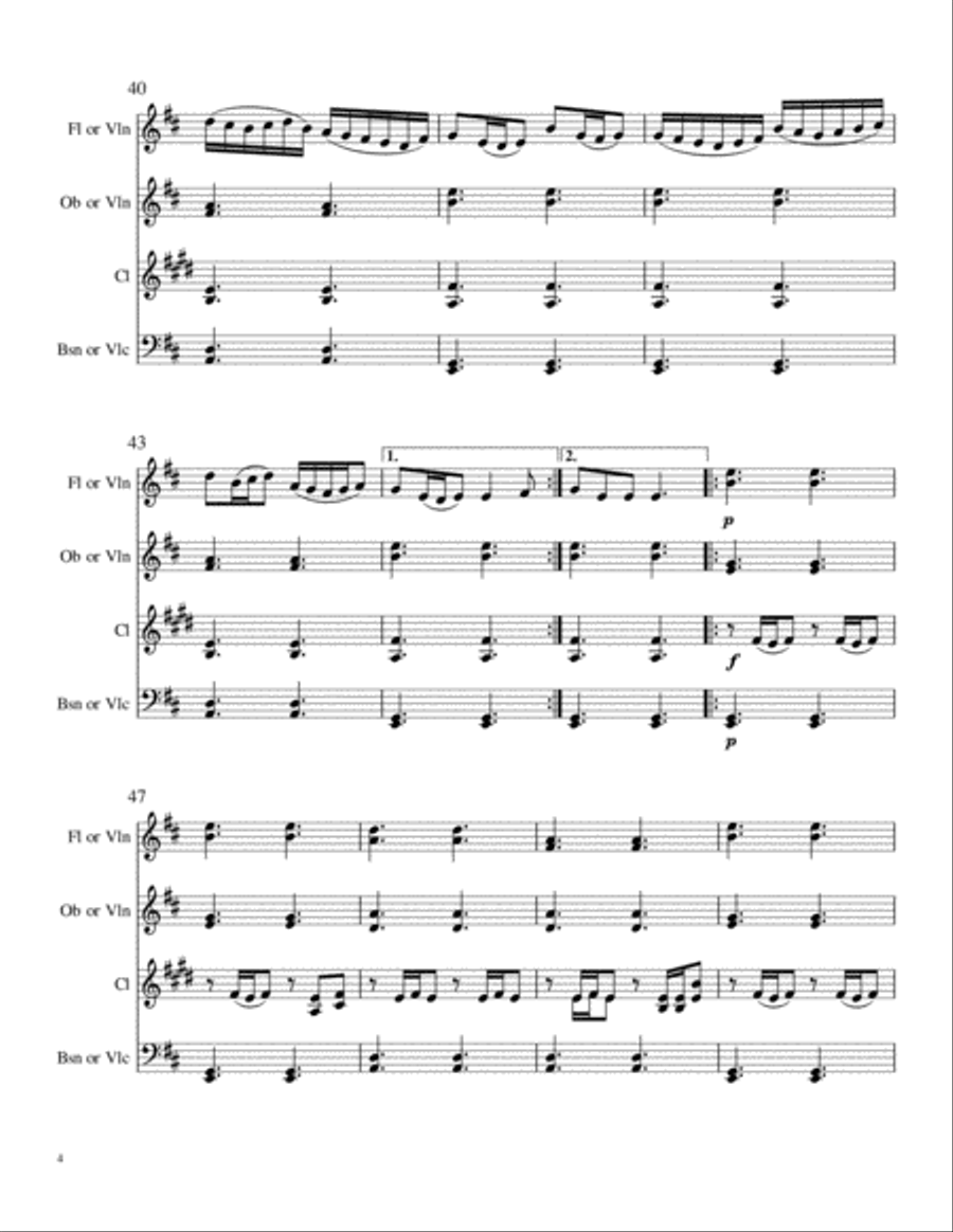 Old John's and Swallowtail Irish Jigs for Woodwind or Mixed Quartet Woodwind Quartet scores gallery preview page 4