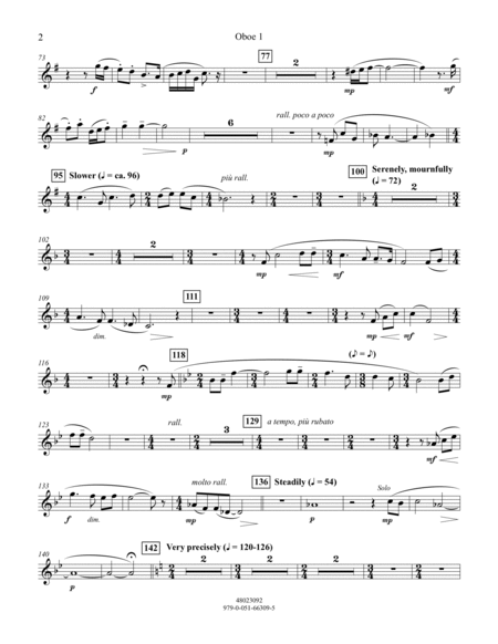 An American Tapestry (for Wind Ensemble) - Oboe 1
