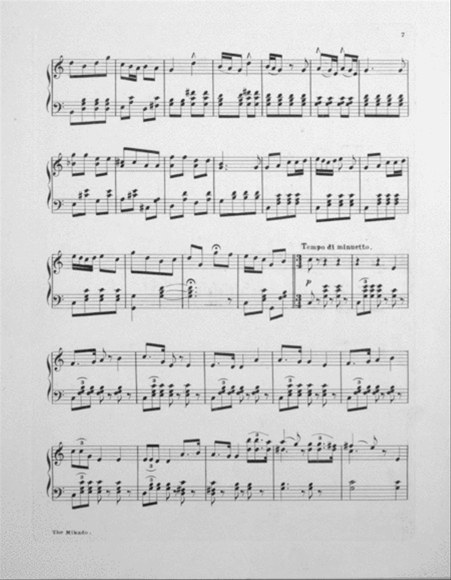 The Mikado. Potpourri Piano Solo scores gallery preview page 6