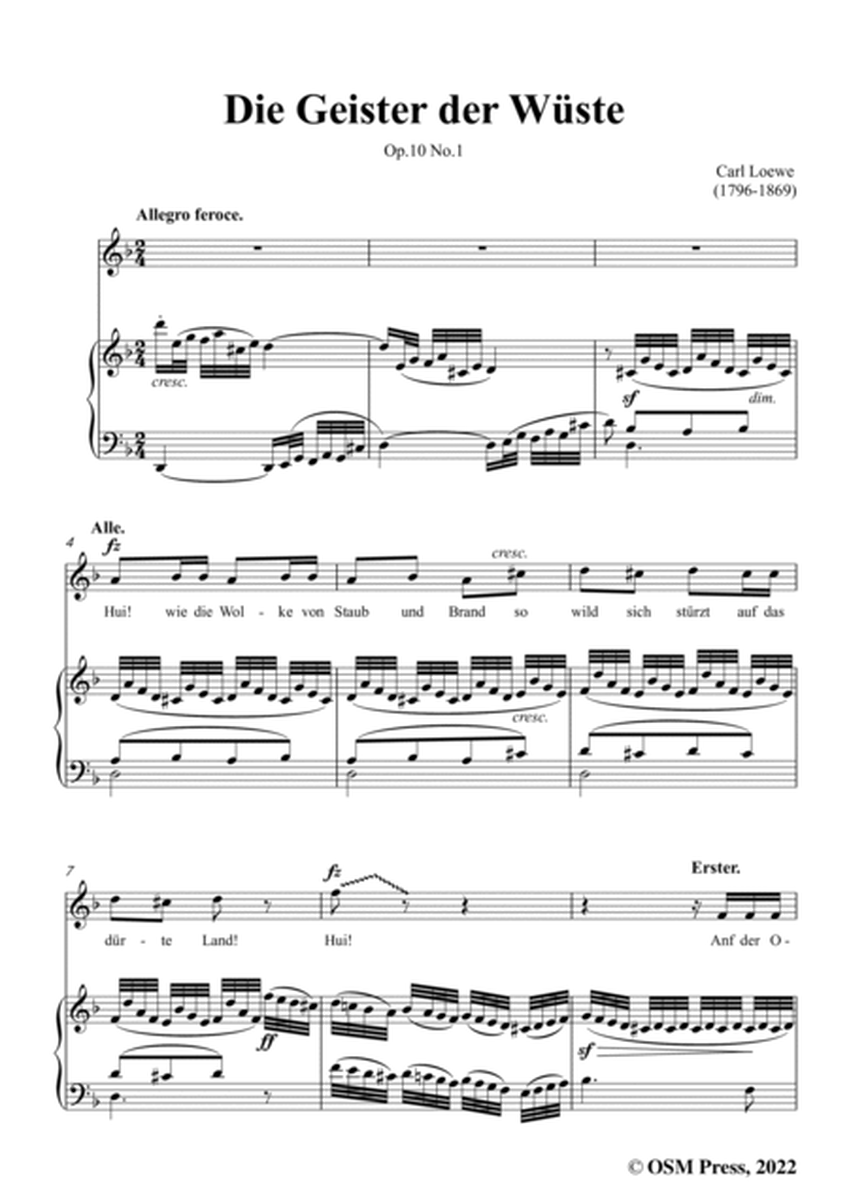 Loewe-Die Geister der Wüste,in d minor,Op.10 No.1,from Bilder des Orients,for Voice and Piano