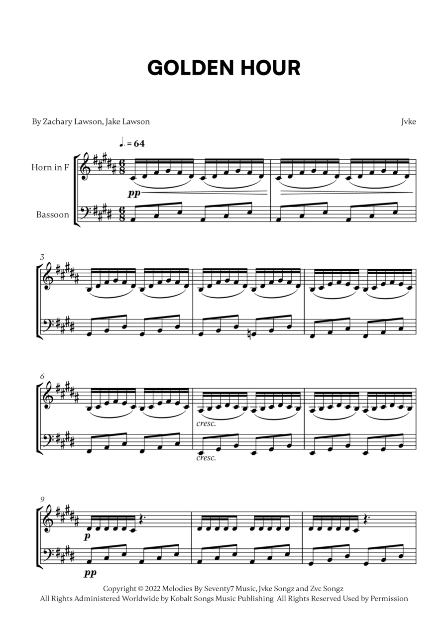 Golden Hour Woodwind Duet scores gallery preview page 1