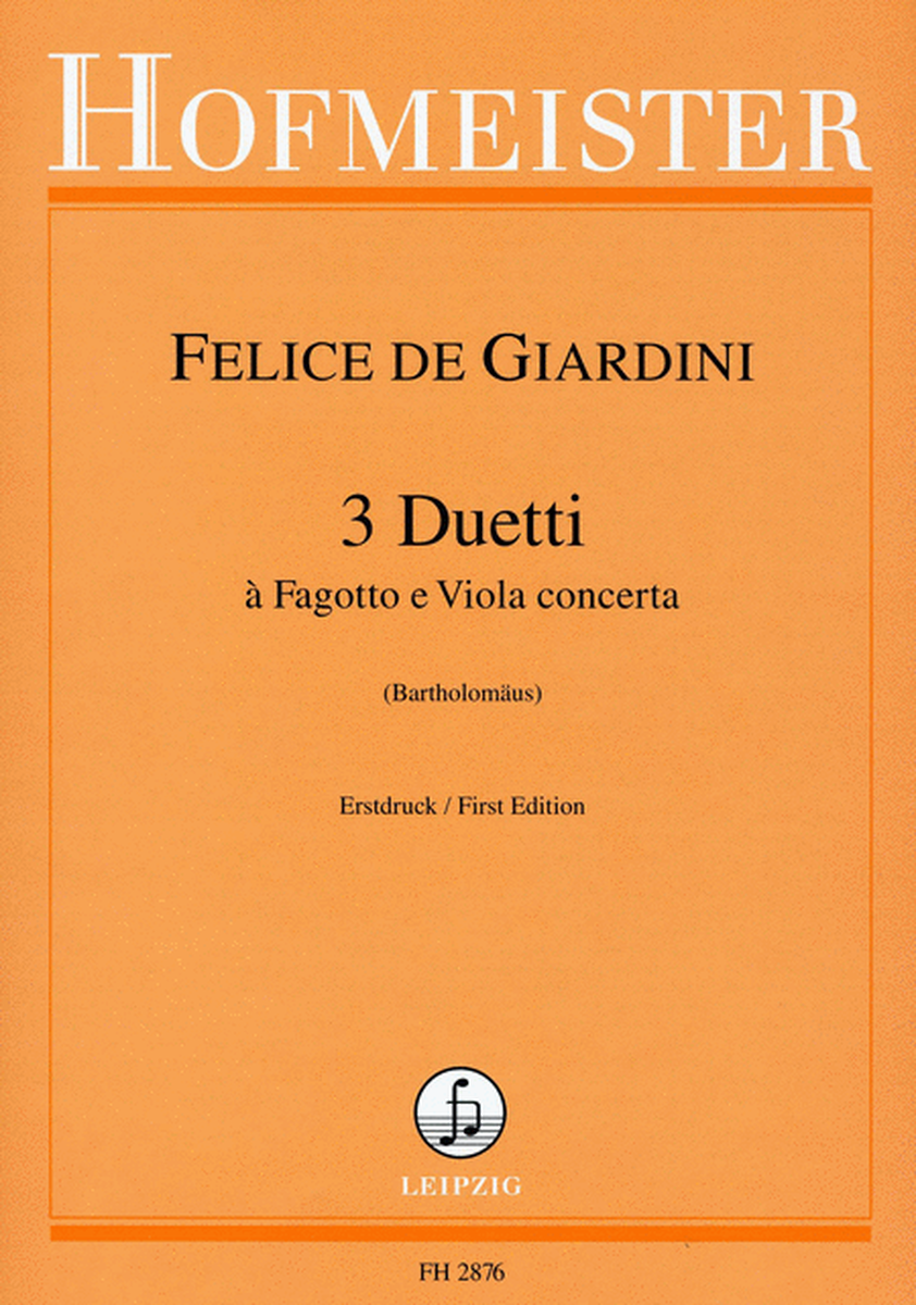 3 Duetti a Fagotto e Viola