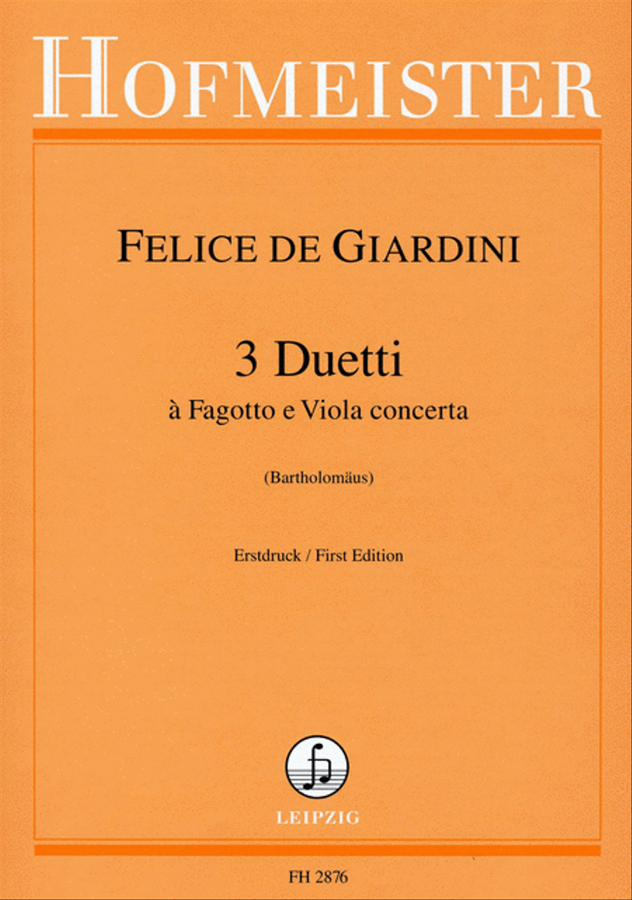 3 Duetti à Fagotto e Viola Bassoon scores gallery preview page 1