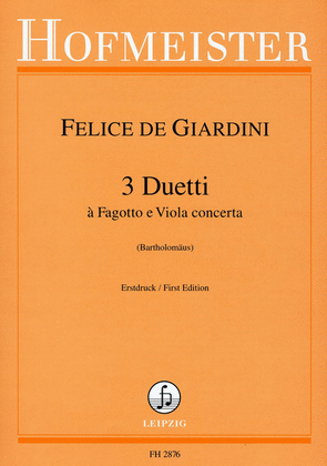 Book cover for 3 Duetti a Fagotto e Viola