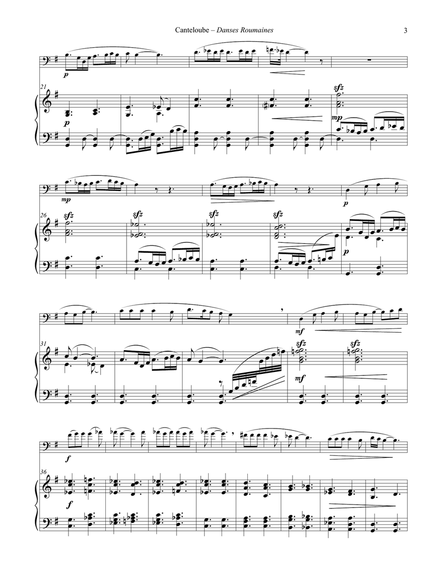 Danses Roumaines for Euphonium and Piano Euphonium scores gallery preview page 3