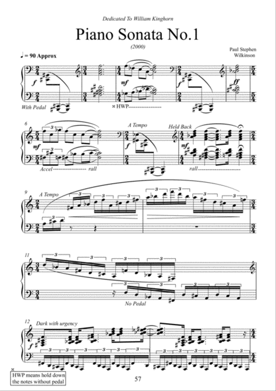 Piano Sonata No.1 Piano Solo scores gallery preview page 1