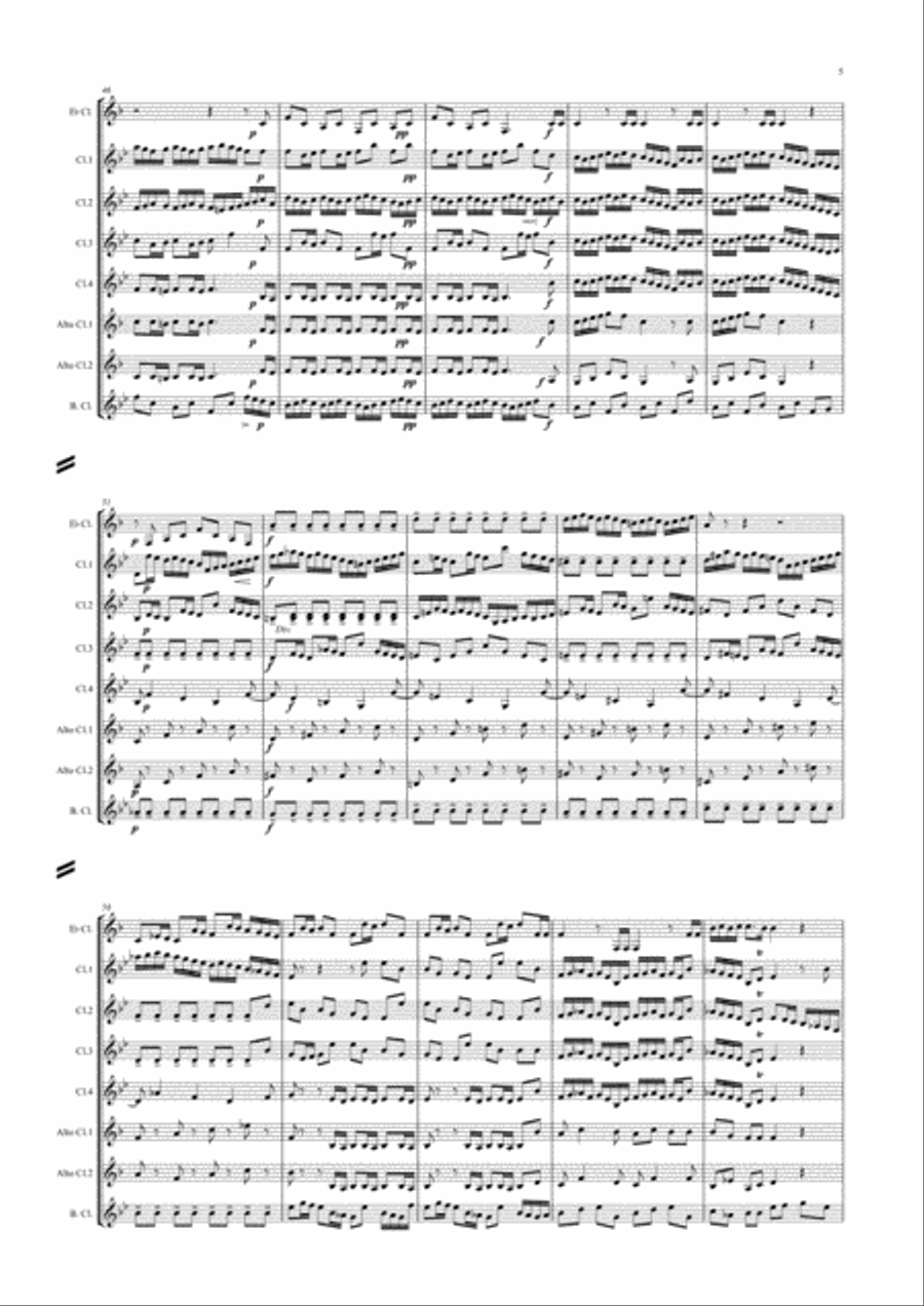 Brandenburg Concerto No. 2 arr. Clarinet Choir Clarinet Choir scores gallery preview page 5