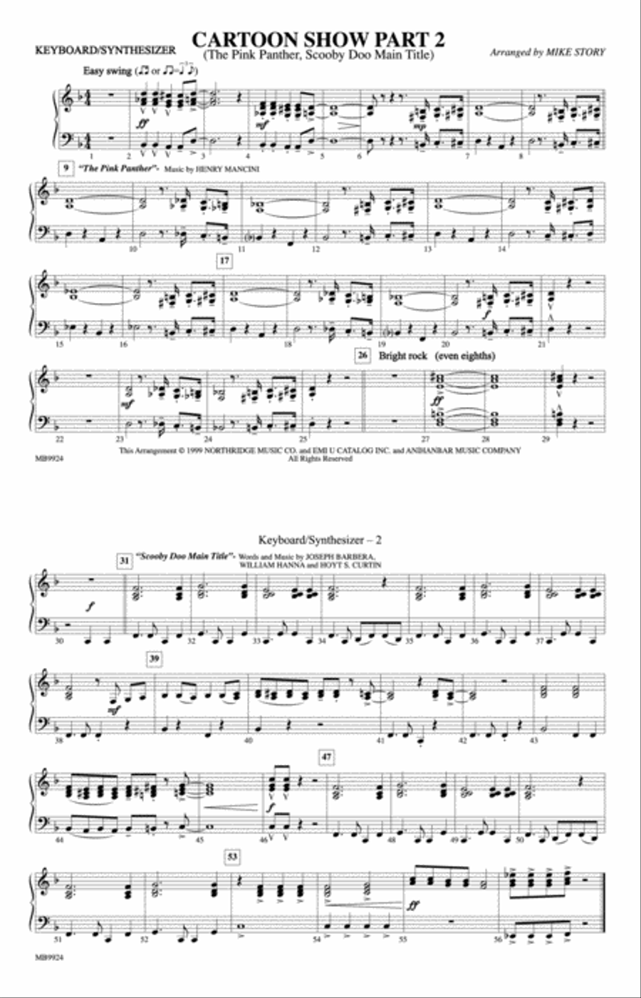 Cartoon Show, Part 2: Keyboard/Synthesizer Marching Band scores gallery preview page 1
