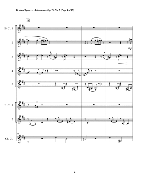 Intermezzo, Op. 76, No. 7 (Clarinet Octet) image number null