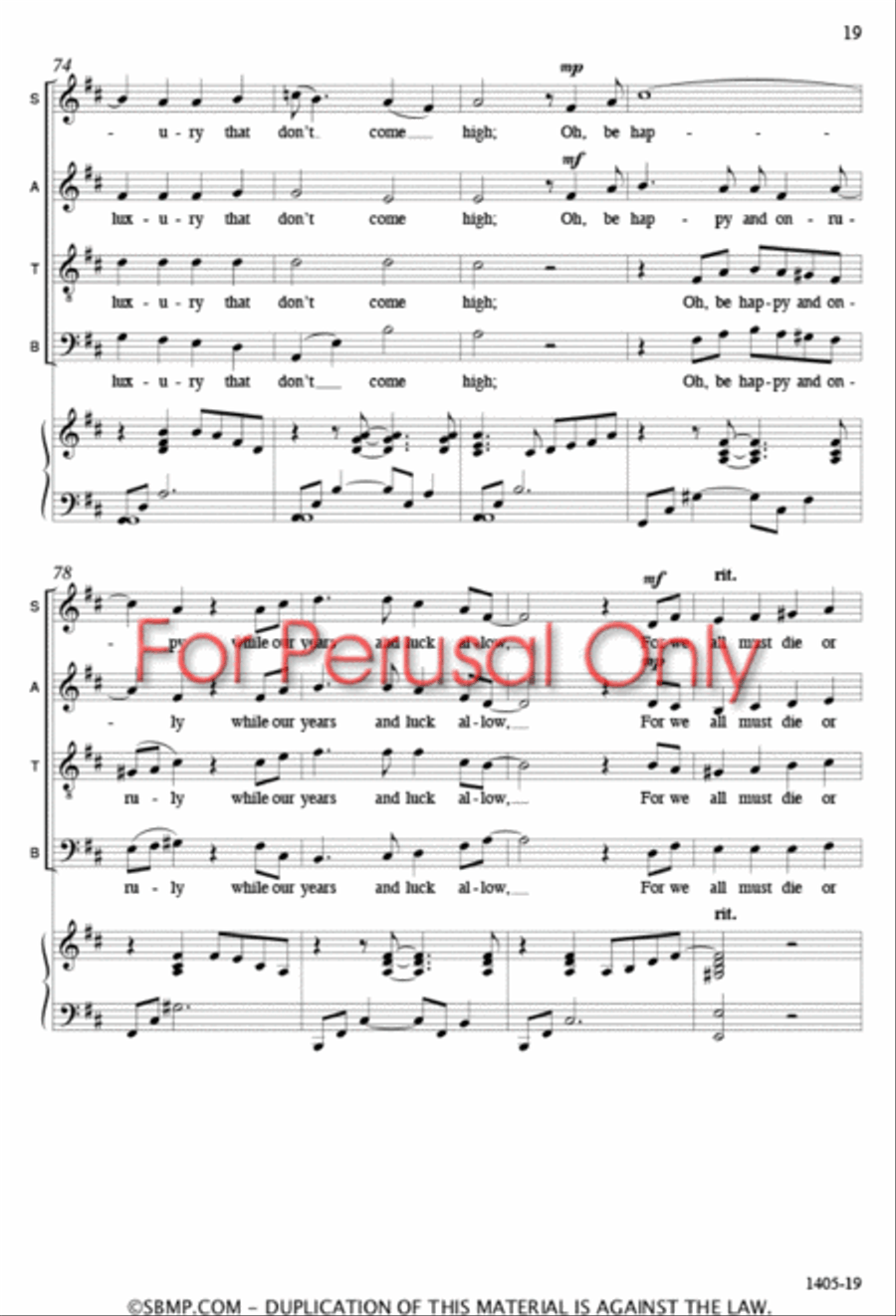 The Bunk-House Orchestra - SATB Octavo 4-Part scores gallery preview page 18