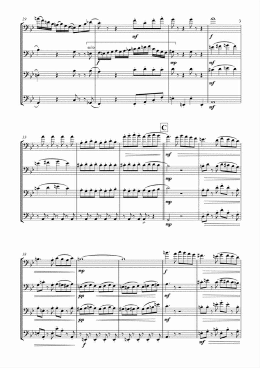 JazzTromBern for Trombone Quartet, Movements 1-3 Trombone Quartet scores gallery preview page 5