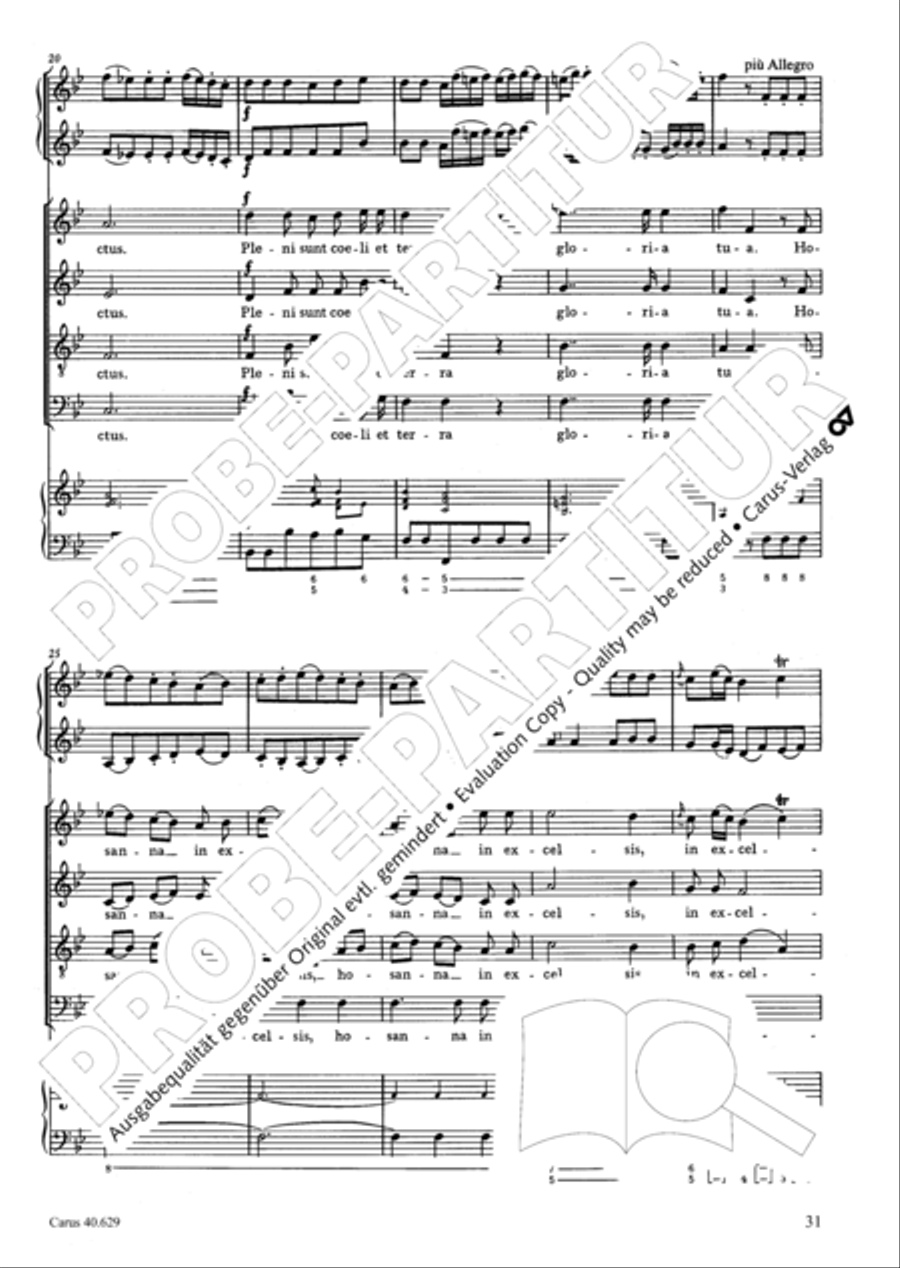 Missa brevis in B flat major 4-Part scores gallery preview page 32