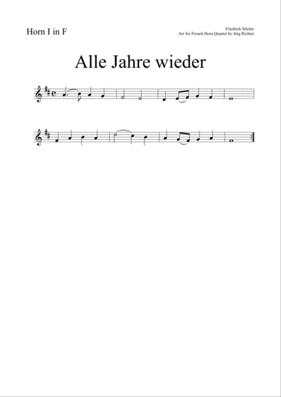 Every Year Again (Alle Jahre wieder) for French Horn Quartet Brass Quartet scores gallery preview page 3