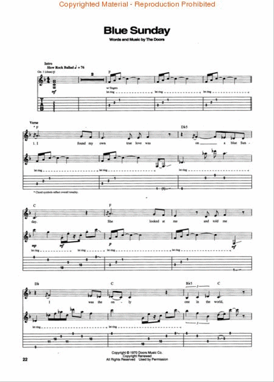 The Doors Anthology The Doors Anthology Guitar Tablature scores gallery preview page 2