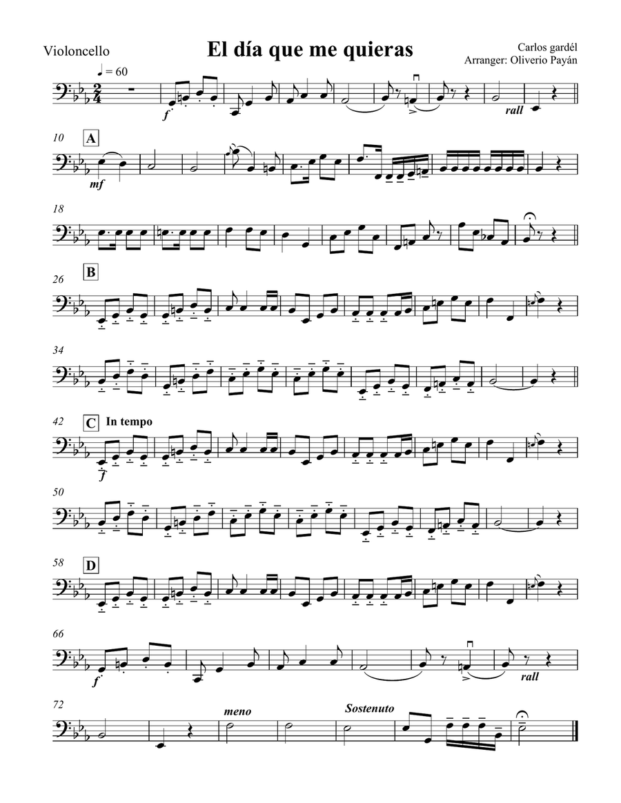 El Día que me quieras El Día que me quieras String Quartet scores gallery preview page 4