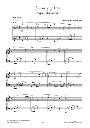 Harmony of Love in Bb Key - Romantic Piano Solo