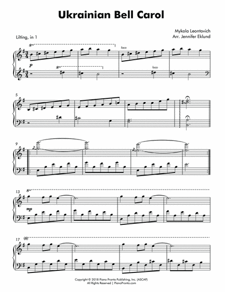 Ukrainian Bell Carol (Late Intermediate Piano) image number null