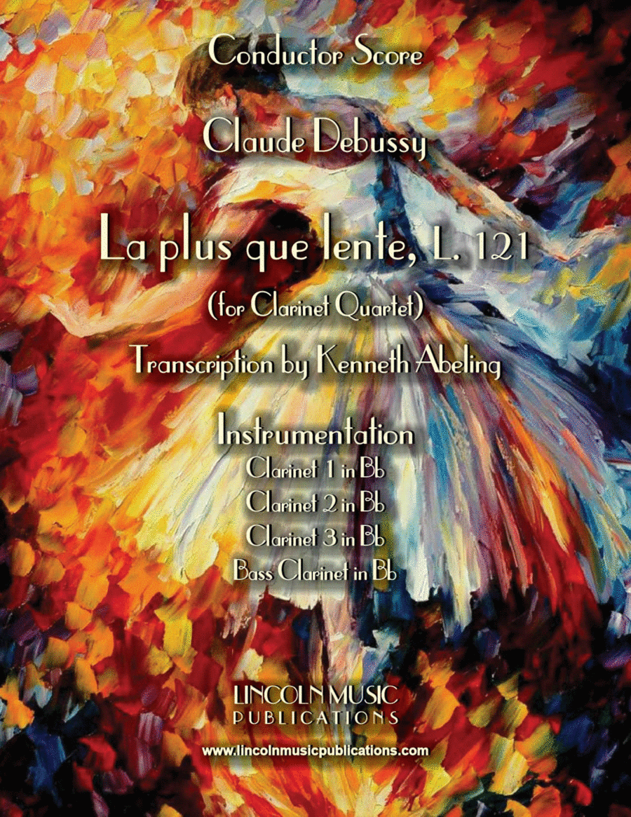 Debussy – La plus que lente (for Clarinet Quartet) Clarinet Quartet scores gallery preview page 1