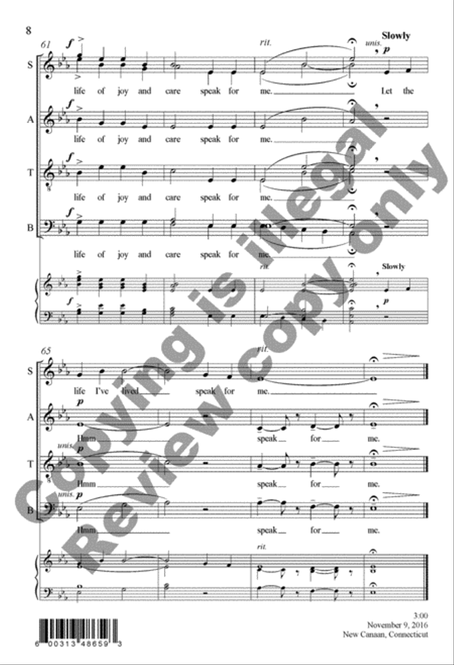 Let the Life I've Lived Speak for Me 4-Part scores gallery preview page 9
