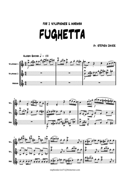 'Fughetta' by Stephen Davies for 2 Xylophones & Marimba image number null