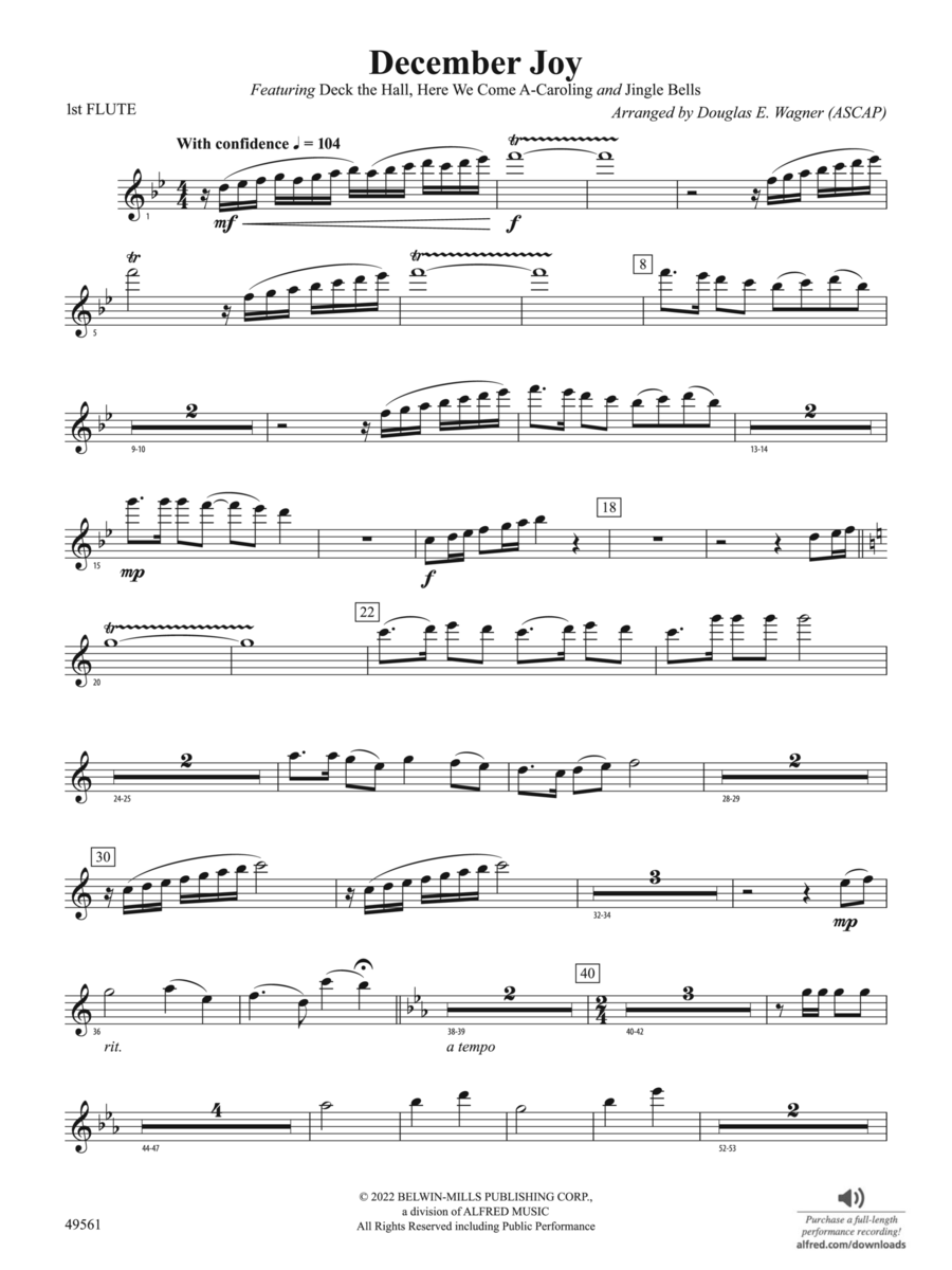 December Joy: Flute December Joy: Flute Concert Band scores gallery preview page 1