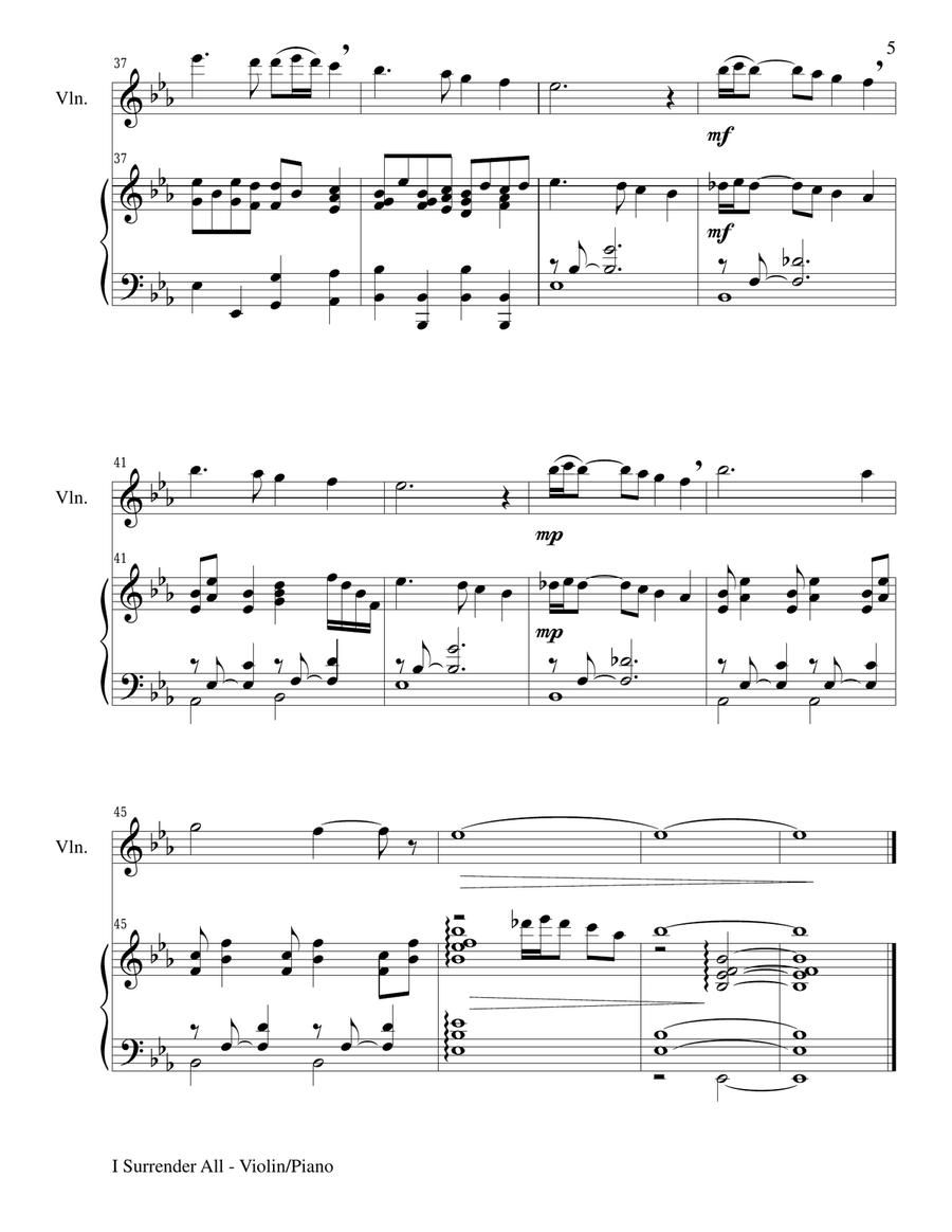 Gary Lanier: 3 BEAUTIFUL HYMNS (Duets for Violin & Piano) Violin scores gallery preview page 6