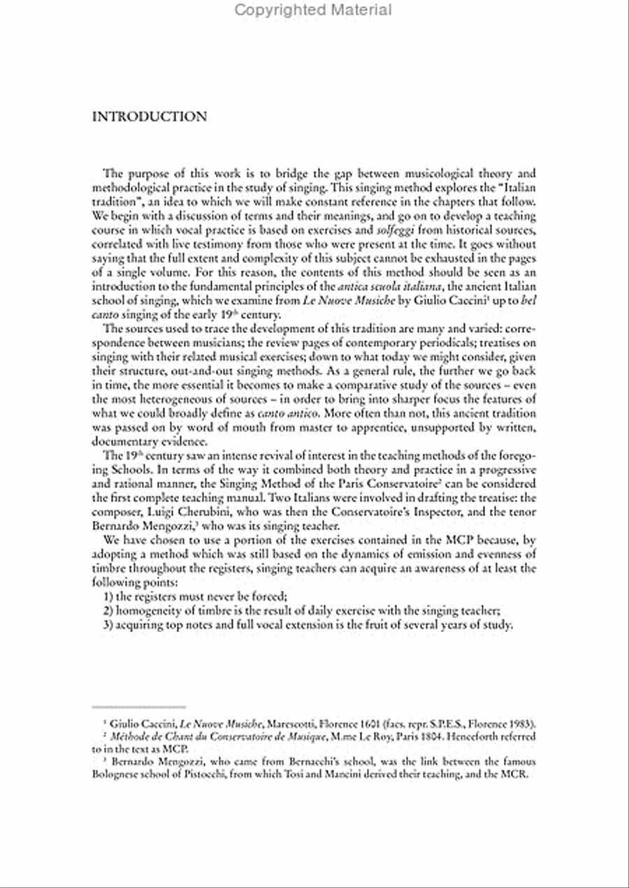 Method of Italian Singing from ‘Recitar cantando’ to Rossini (with Examples and Exercises from Historical Treatises on the Technique of Singing)