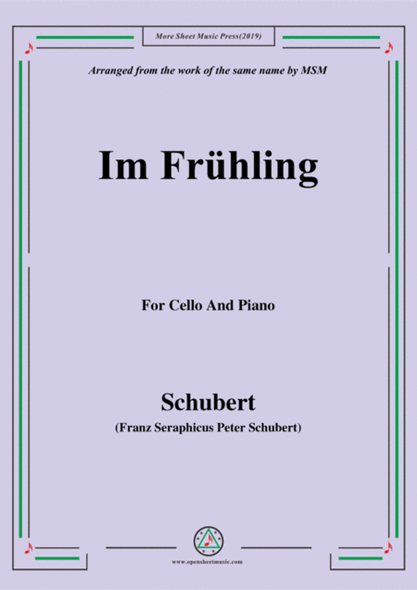 Schubert-Im Frühling,for Cello and Piano image number null