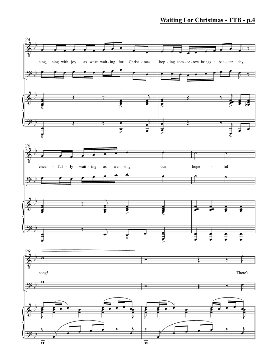 Waiting For Christmas (TTB) TTBB scores gallery preview page 5